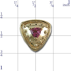 B3685 14K TRIL PINK TM SLIDE WITH GOLD BEAD DESIGN 